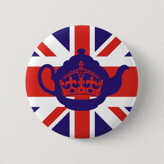 Britse vlag van Teapot Ronde Button 5,7 Cm (Voorkant)