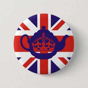 Britse vlag van Teapot Ronde Button 5,7 Cm