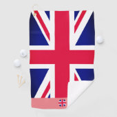 Britse vlag & Verenigd Koninkrijk monogrammen/golf Golfhanddoek (Insitu)