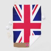 Britse vlag & Verenigd Koninkrijk monogrammen/golf Golfhanddoek (Insitu)