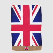 Britse vlag & Verenigd Koninkrijk monogrammen/golf Golfhanddoek (Voorkant)