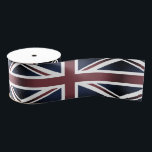 Britse vlag & Verenigd Koninkrijk/sport Verenigd  Grosgrain Lint<br><div class="desc">Koolstof (Gifts):  patroon van de mode onder Britse vlag (Union Jack) - hou van mijn land,  reizen,  vakantie,  patriotten / sportfans</div>