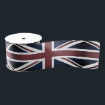 Britse vlag & Verenigd Koninkrijk/sport Verenigd  Grosgrain Lint<br><div class="desc">Koolstof (Gifts):  patroon van de mode onder Britse vlag (Union Jack) - hou van mijn land,  reizen,  vakantie,  patriotten / sportfans</div>