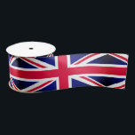 Britse vlag & Verenigd Koninkrijk/sport Verenigd  Satijnen Lint<br><div class="desc">Koolstof (Gifts):  patroon van de mode onder Britse vlag (Union Jack) - hou van mijn land,  reizen,  vakantie,  patriotten / sportfans</div>