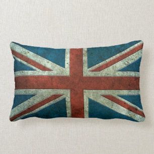 Britse Vlag Verouderd Staal Effect Kussen