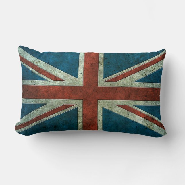 Britse Vlag Verouderd Staal Effect Kussen (Voorkant)