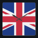 Britse vlag vierkante klok<br><div class="desc">Britse vlag</div>