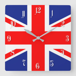 Britse vlag vierkante klok