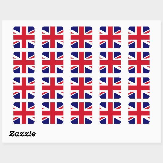 Britse vlag vierkante sticker (Vel)