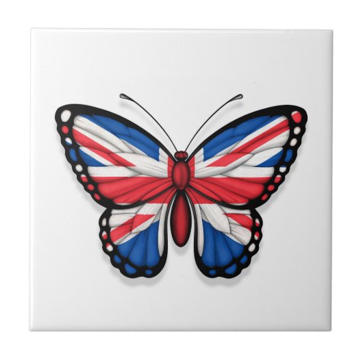Britse vlag voor vlinder tegeltje (Voorkant)