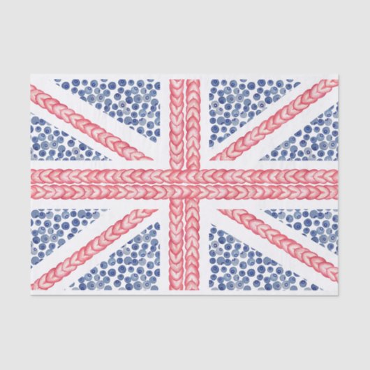 Britse vlag Waterverf Summer Fruit Union Jack Tissuepapier (Voorkant)