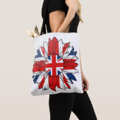 Britse Vlag Zonnebloem Bedrukt Dames- Tote Bag (Dichtbij)
