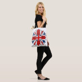 Britse Vlag Zonnebloem Bedrukt Dames- Tote Bag (Op model)