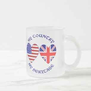 Britse Vlaggen Land Erfgoed USA Hart Matglas Koffiemok