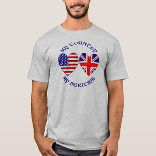Britse Vlaggen Land Erfgoed USA Hart T-shirt