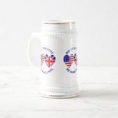 Britse Vlaggen Land Erfgoed VS Hart Bierpul (Voorkant links)