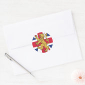 Britse vlaggenleeuw ronde sticker (Envelop)