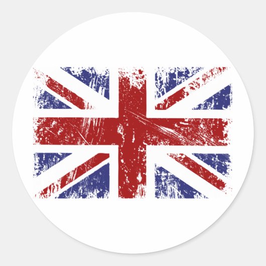Britse vlaggenunie Jack Punk Grunge Ronde Sticker (Voorkant)