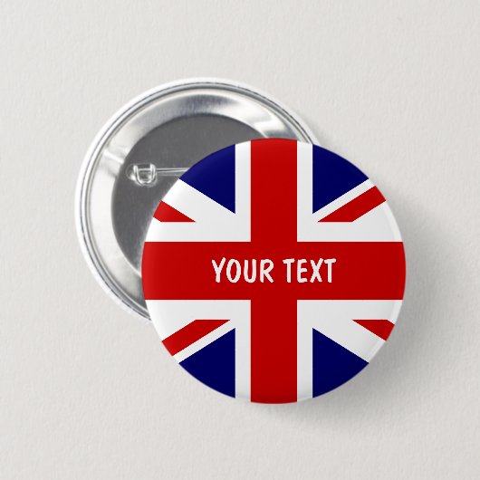 Britse vlagknoppen | Aangepaste Uniefaciliteit Ronde Button 5,7 Cm (Voorkant /achterkant)