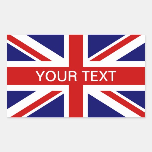 Britse vlagstickers | Aanpasbare unionet Rechthoekige Sticker (Voorkant)