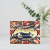 britse vliegtuig met raceauto ' s uit 1900 briefkaart (Staand voorkant)