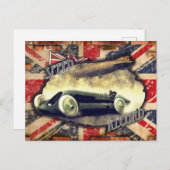 britse vliegtuig met raceauto ' s uit 1900 briefkaart (Voorkant / Achterkant)