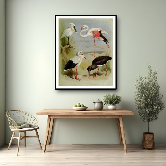 Britse vogels, kunstillustraties poster