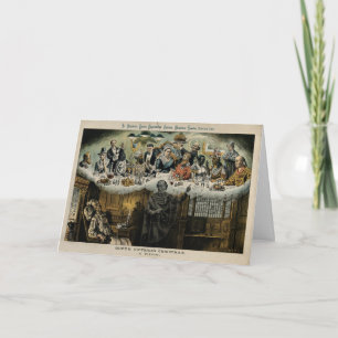 Britse Vrek Koningin Victoria Christmas Dinner Feestdagen Kaart