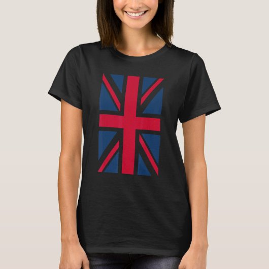 Britse Vrouwen Mannen Cool Vertical British Union T-shirt (Voorkant)