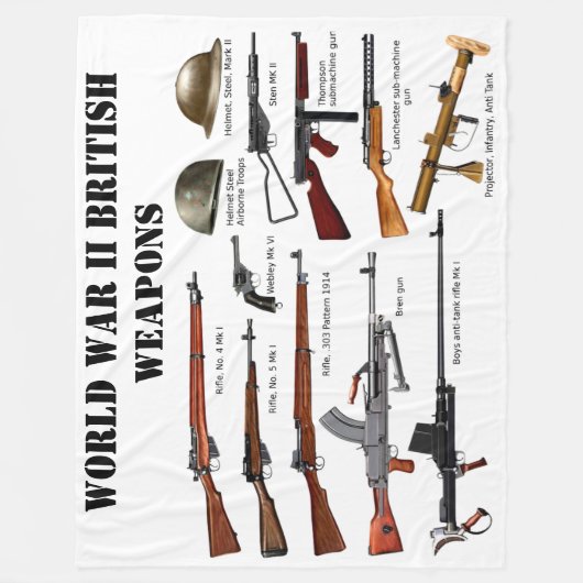 BRITSE WAPENS WAR II FLEECE DEKEN (Voorkant)