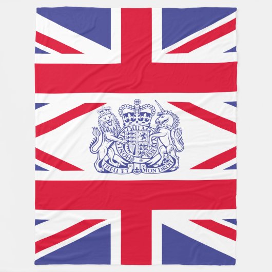 Britse wapenschild fleece deken (Voorkant)