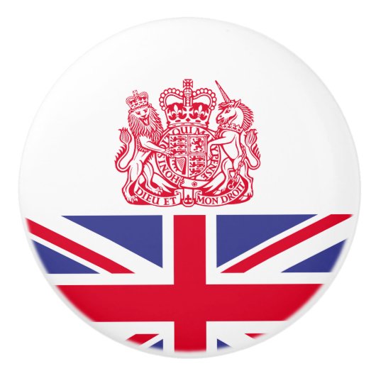 Britse wapenschild keramische knop (Voorkant)