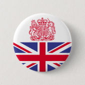 Britse wapenschild ronde button 5,7 cm (Voorkant)
