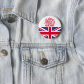 Britse wapenschild ronde button 5,7 cm (In situ)