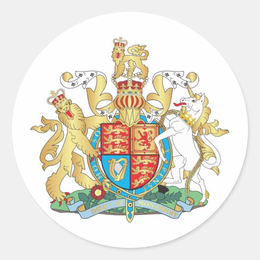 Britse wapenschild ronde sticker (Voorkant)