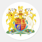 Britse wapenschild ronde sticker (Voorkant)