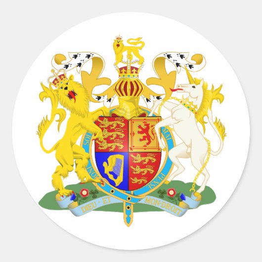 Britse wapenschild ronde sticker (Voorkant)