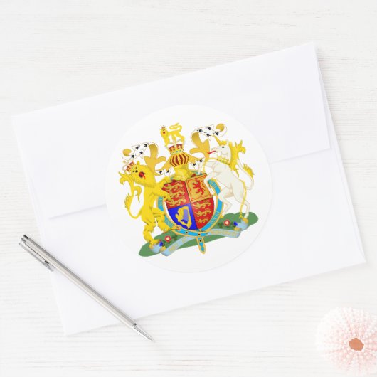 Britse wapenschild ronde sticker (Envelop)