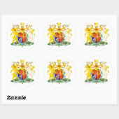 Britse wapenschild ronde sticker (Vel)