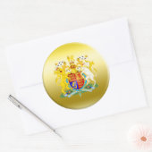 Britse wapenschild ronde sticker (Envelop)