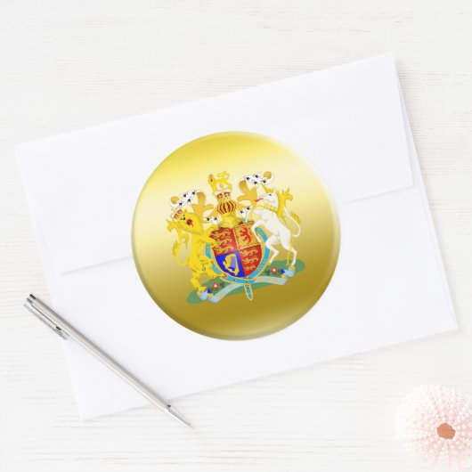 Britse wapenschild ronde sticker (Envelop)