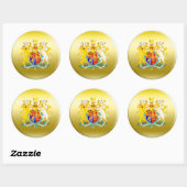 Britse wapenschild ronde sticker (Vel)