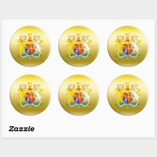 Britse wapenschild ronde sticker (Vel)