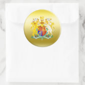 Britse wapenschild ronde sticker (Tas)