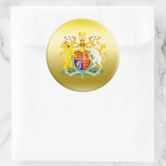 Britse wapenschild ronde sticker (Tas)