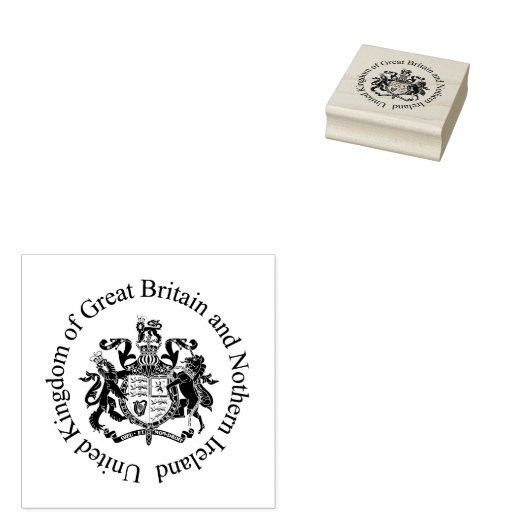 Britse wapenschild rubberstempel (Gestempeld)