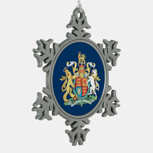 Britse wapenschild tin sneeuwvlok ornament (Links)