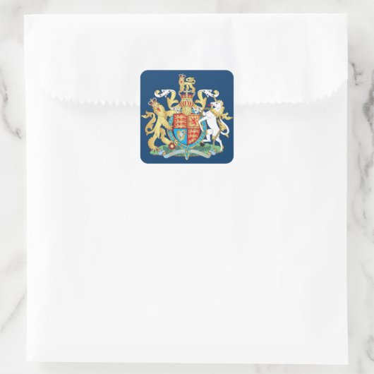 Britse wapenschild vierkante sticker (Tas)