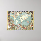  Britse Wereldkaart (1886) Canvas Afdruk (Voorkant)