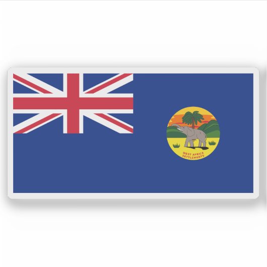 Britse West-Afrikaanse nederzettingen vlag (1870-1 Sticker (Voorkant)